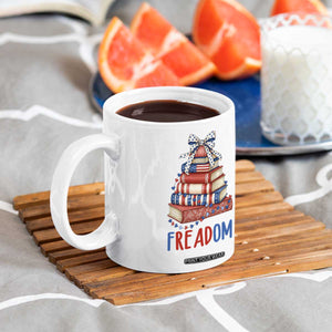 Funny Patriotic Book Lover Gift Coffee Mug Freadom TS12 Print Your Wear