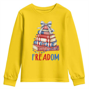 Funny Patriotic Book Lover Gift Youth Sweatshirt Freadom TS12 Daisy Print Your Wear