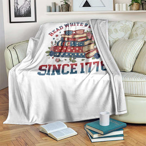 Funny Patriotic Book Lover Gift Throw Blanket Read White Blue Since 1776 TS12 Print Your Wear