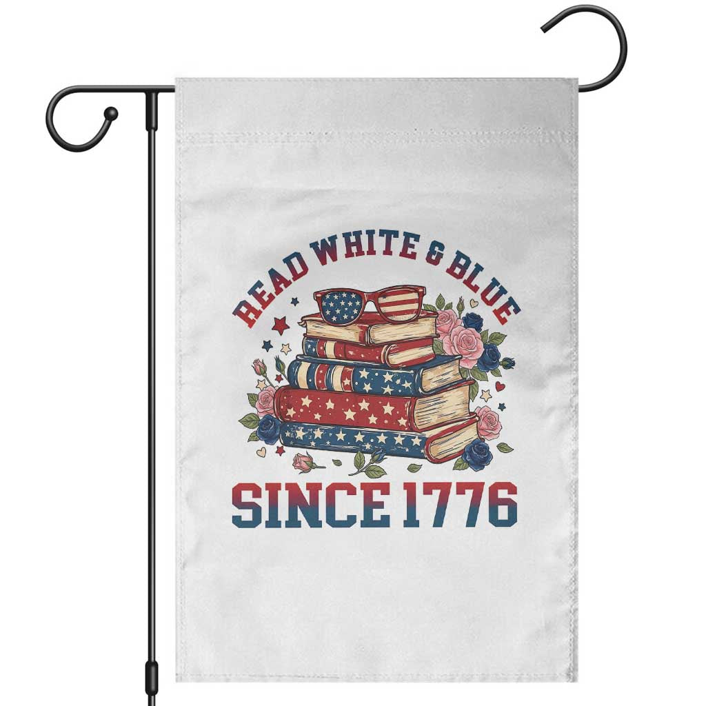 Funny Patriotic Book Lover Gift Garden Flag Read White Blue Since 1776 TS12 White Print Your Wear
