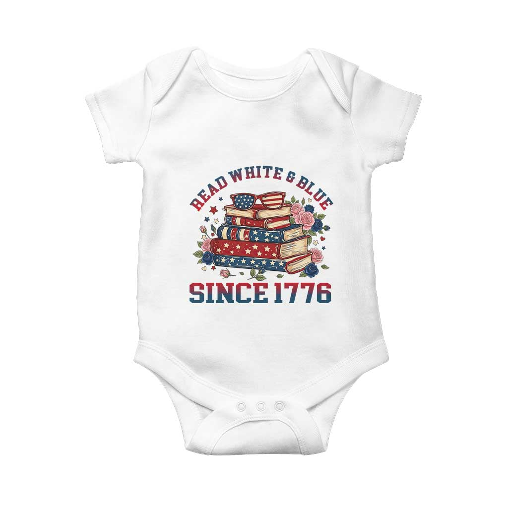Funny Patriotic Book Lover Gift Baby Onesie Read White Blue Since 1776 TS12 White Print Your Wear