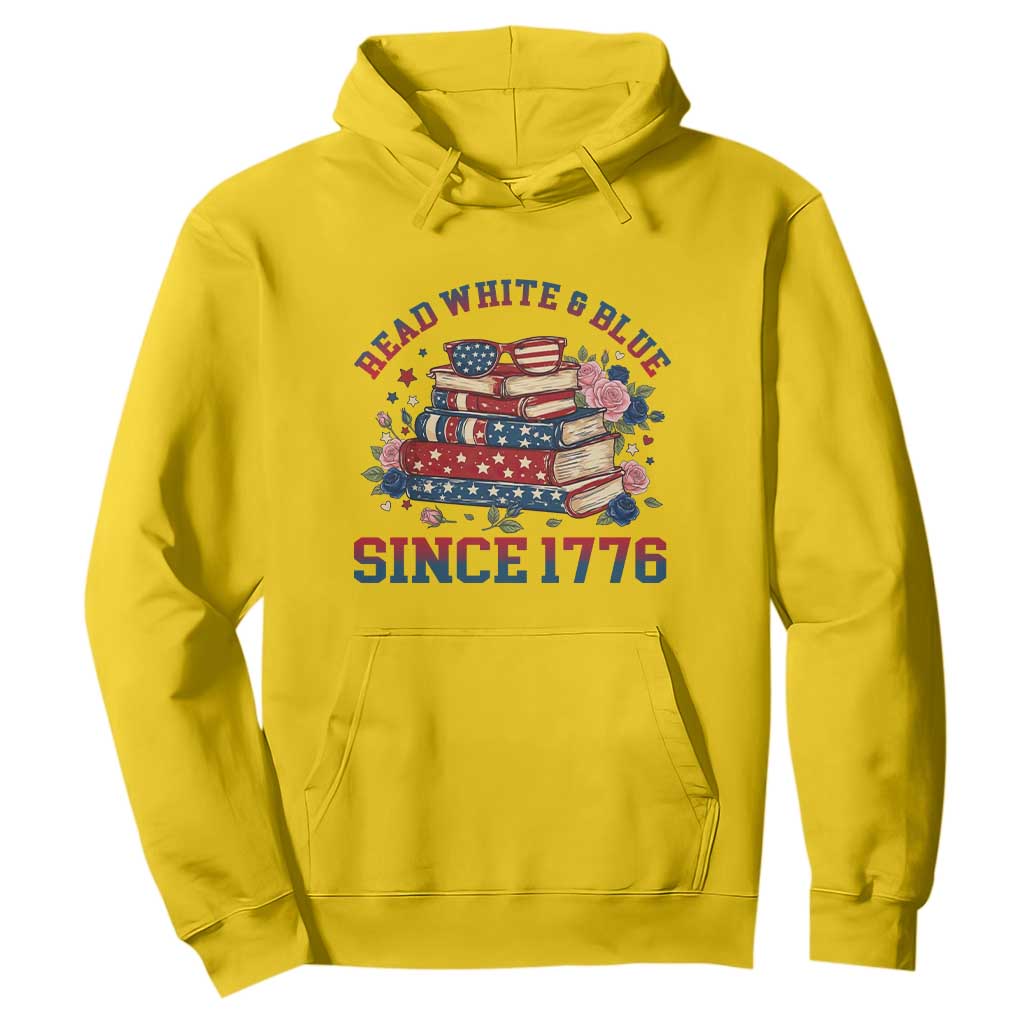 Funny Patriotic Book Lover Gift Hoodie Read White Blue Since 1776 TS12 Daisy Print Your Wear