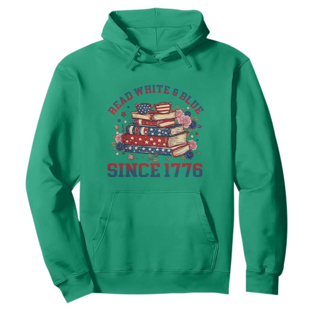 Funny Patriotic Book Lover Gift Hoodie Read White Blue Since 1776 TS12 Irish Green Print Your Wear