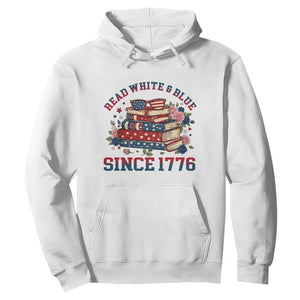 Funny Patriotic Book Lover Gift Hoodie Read White Blue Since 1776 TS12 White Print Your Wear