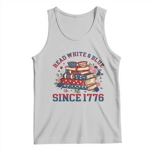 Funny Patriotic Book Lover Gift Tank Top Read White Blue Since 1776 TS12 Ash Print Your Wear