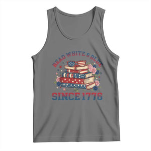 Funny Patriotic Book Lover Gift Tank Top Read White Blue Since 1776 TS12 Black Heather Print Your Wear