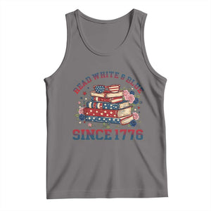 Funny Patriotic Book Lover Gift Tank Top Read White Blue Since 1776 TS12 Deep Heather Print Your Wear
