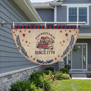 Funny Book Lover Gift Patriotic Fan Flag Read White Blue Since 1776 TS12 2pcs pack Laurel Tan Print Your Wear