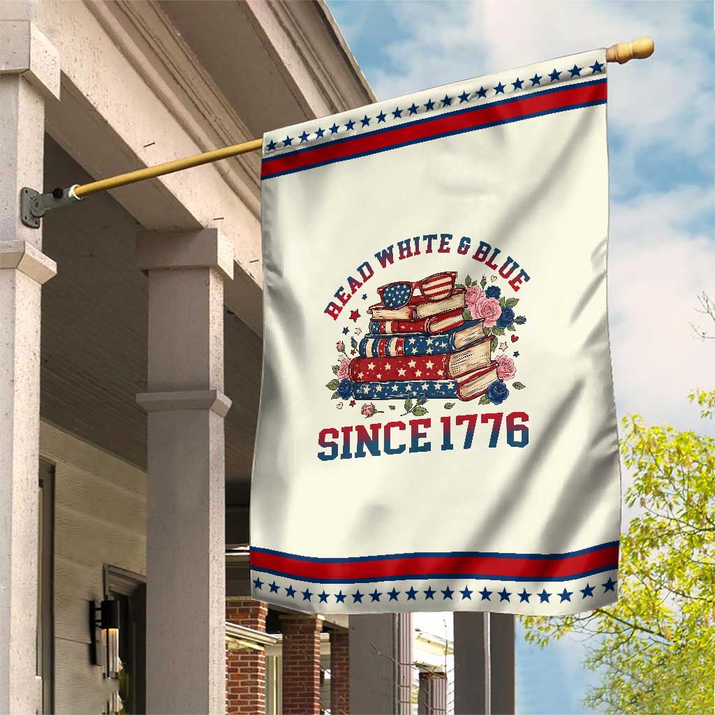 Funny Book Lover Gift Patriotic Garden Flag Read White Blue Since 1776 TS12 Modern Beige Red Print Your Wear