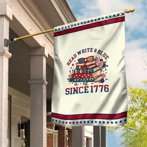 Funny Book Lover Gift Patriotic Garden Flag Read White Blue Since 1776 TS12 Modern Beige Red Print Your Wear