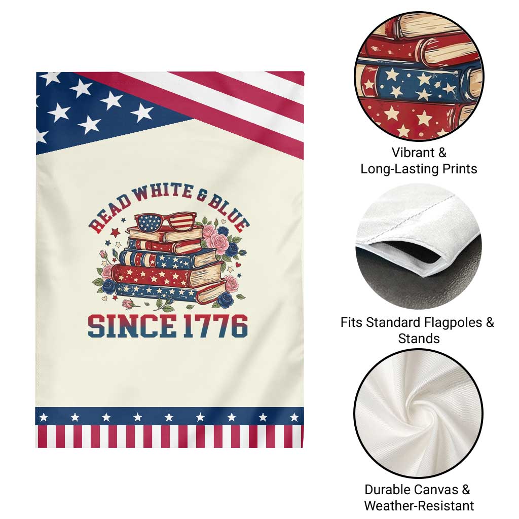 Funny Book Lover Gift Patriotic Garden Flag Read White Blue Since 1776 TS12 Print Your Wear