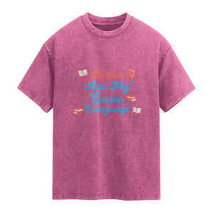 Books Are My Love Language Washed Cotton T-Shirt Bookish Patriot Gift