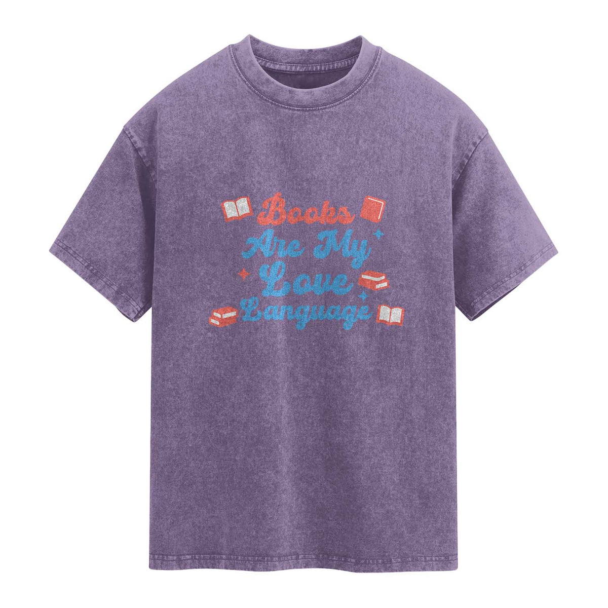 Books Are My Love Language Washed Cotton T-Shirt Bookish Patriot Gift