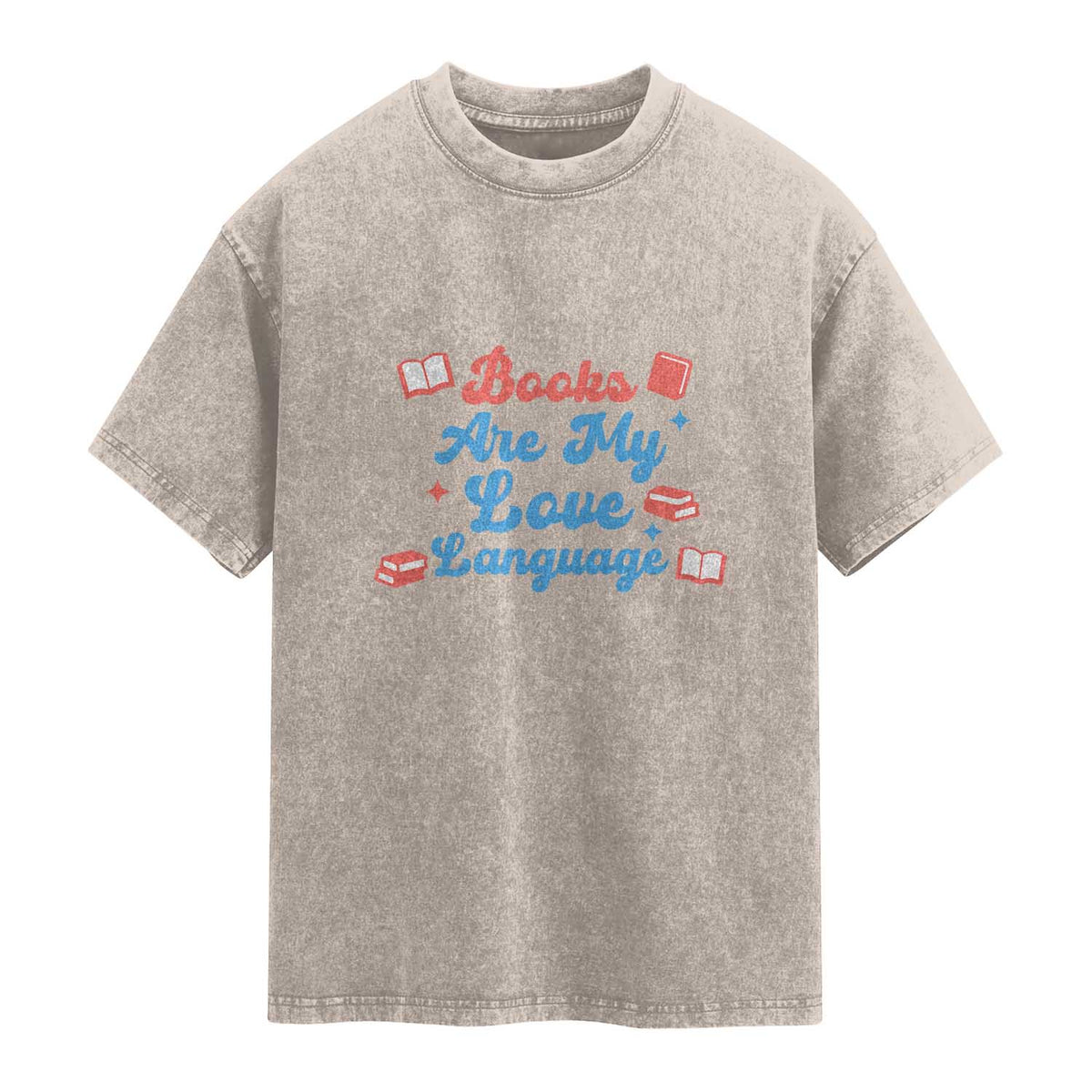 Books Are My Love Language Washed Cotton T-Shirt Bookish Patriot Gift