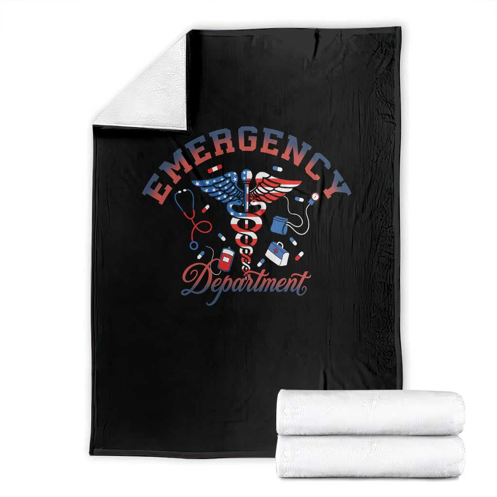 Patriotic Emergency Department Throw Blanket USA 250th Anniversary Medical Gift TS12 Black Print Your Wear