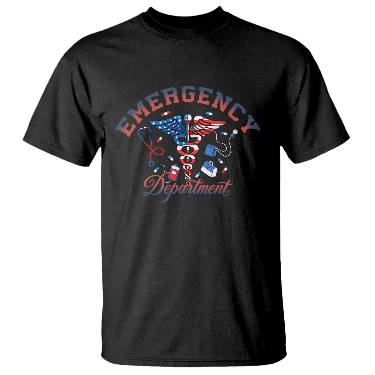Patriotic Emergency Department T Shirt USA 250th Anniversary Medical Gift TS12 Black Print Your Wear