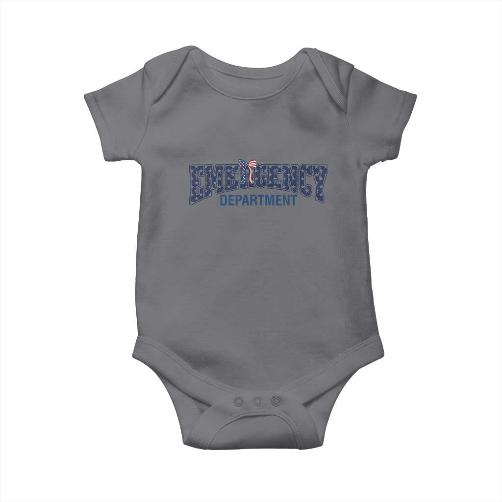 Patriotic ER Nurse Gift Baby Onesie USA 250th Anniversary TS12 Charcoal Print Your Wear