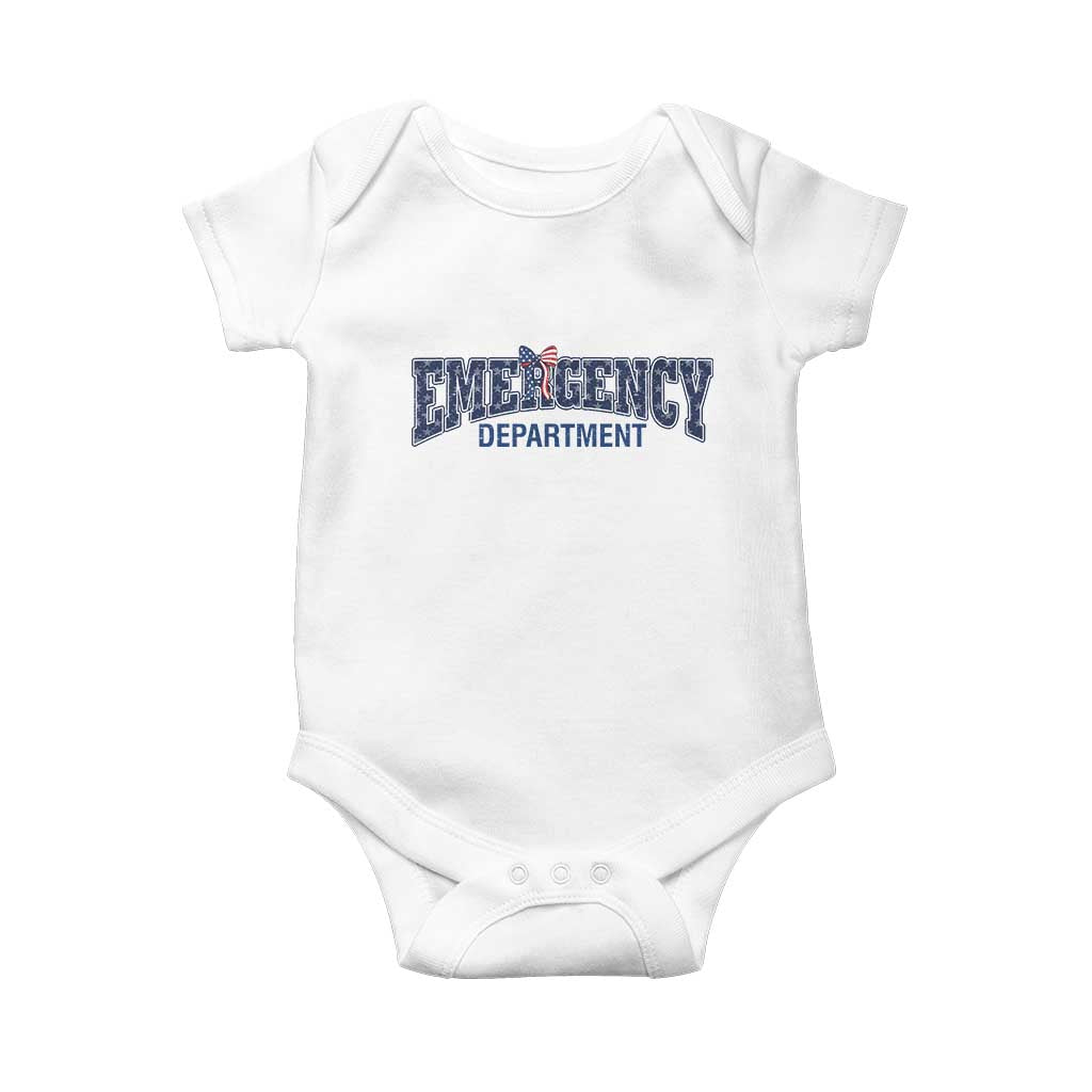 Patriotic ER Nurse Gift Baby Onesie USA 250th Anniversary TS12 White Print Your Wear