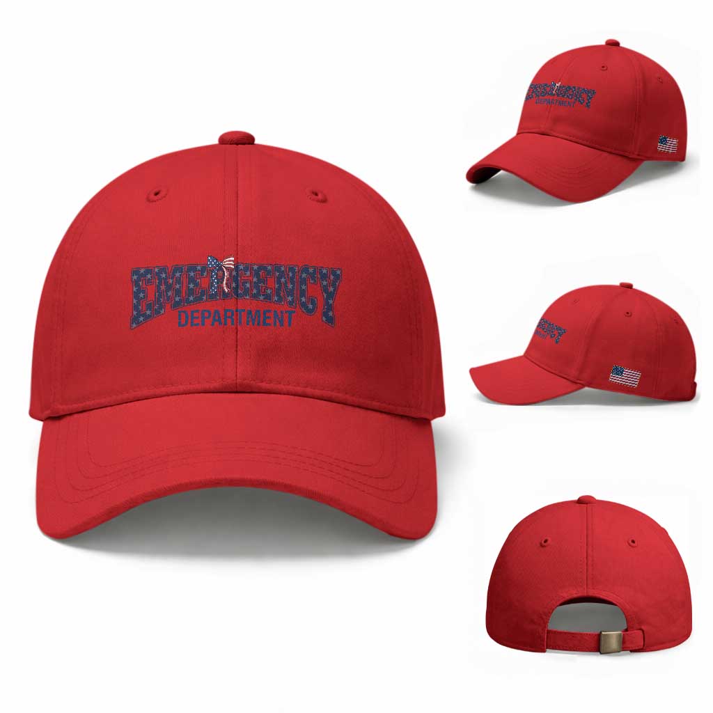 Patriotic ER Nurse Gift Baseball Cap USA 250th Anniversary TS12 Baseball Cap Universal Fit Red Print Your Wear