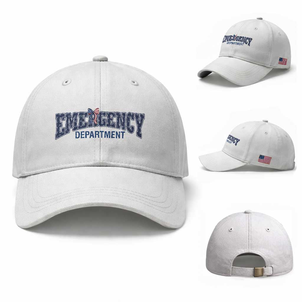 Patriotic ER Nurse Gift Baseball Cap USA 250th Anniversary TS12 Baseball Cap Universal Fit White Print Your Wear