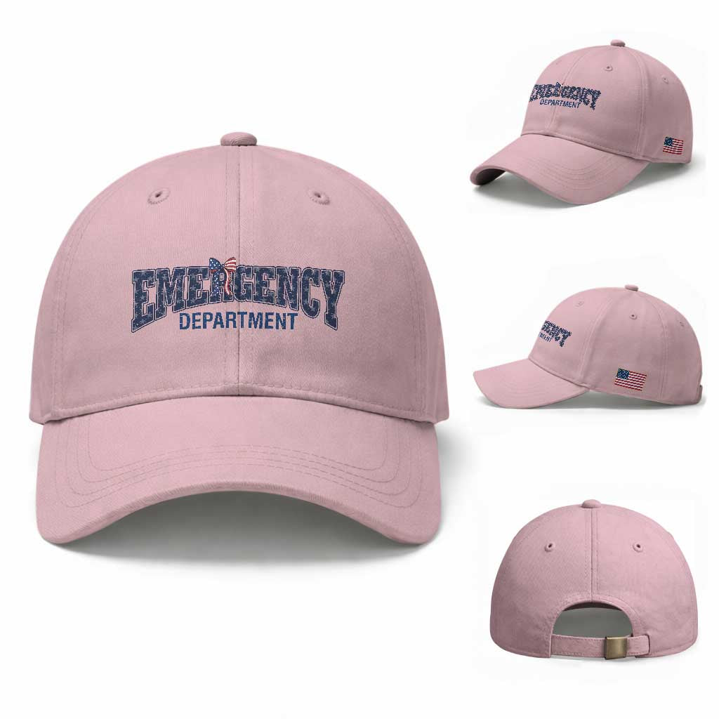 Patriotic ER Nurse Gift Baseball Cap USA 250th Anniversary TS12 Baseball Cap Universal Fit Light Pink Print Your Wear