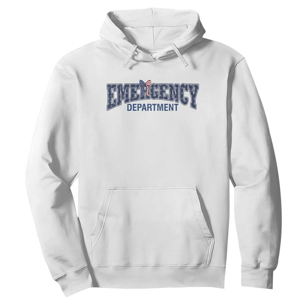 Patriotic ER Nurse Gift Hoodie USA 250th Anniversary TS12 White Print Your Wear