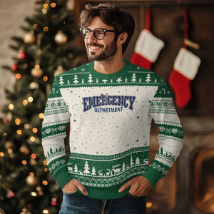 Patriotic ER Nurse Gift Ugly Christmas Sweater USA 250th Anniversary TS12 Beige Green Print Your Wear