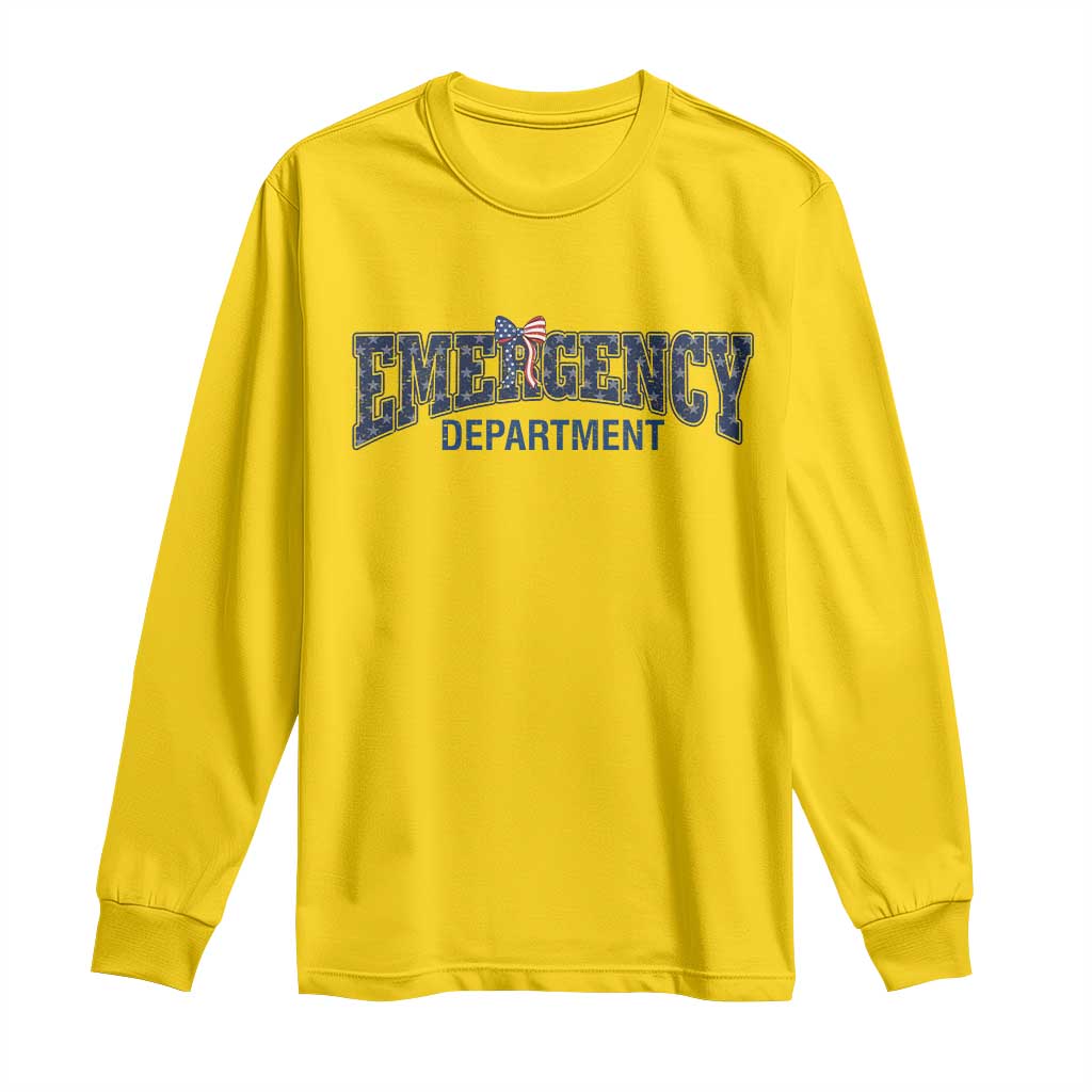 Patriotic ER Nurse Gift Long Sleeve Shirt USA 250th Anniversary TS12 Daisy Print Your Wear