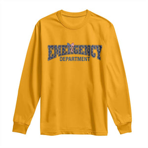 Patriotic ER Nurse Gift Long Sleeve Shirt USA 250th Anniversary TS12 Gold Print Your Wear
