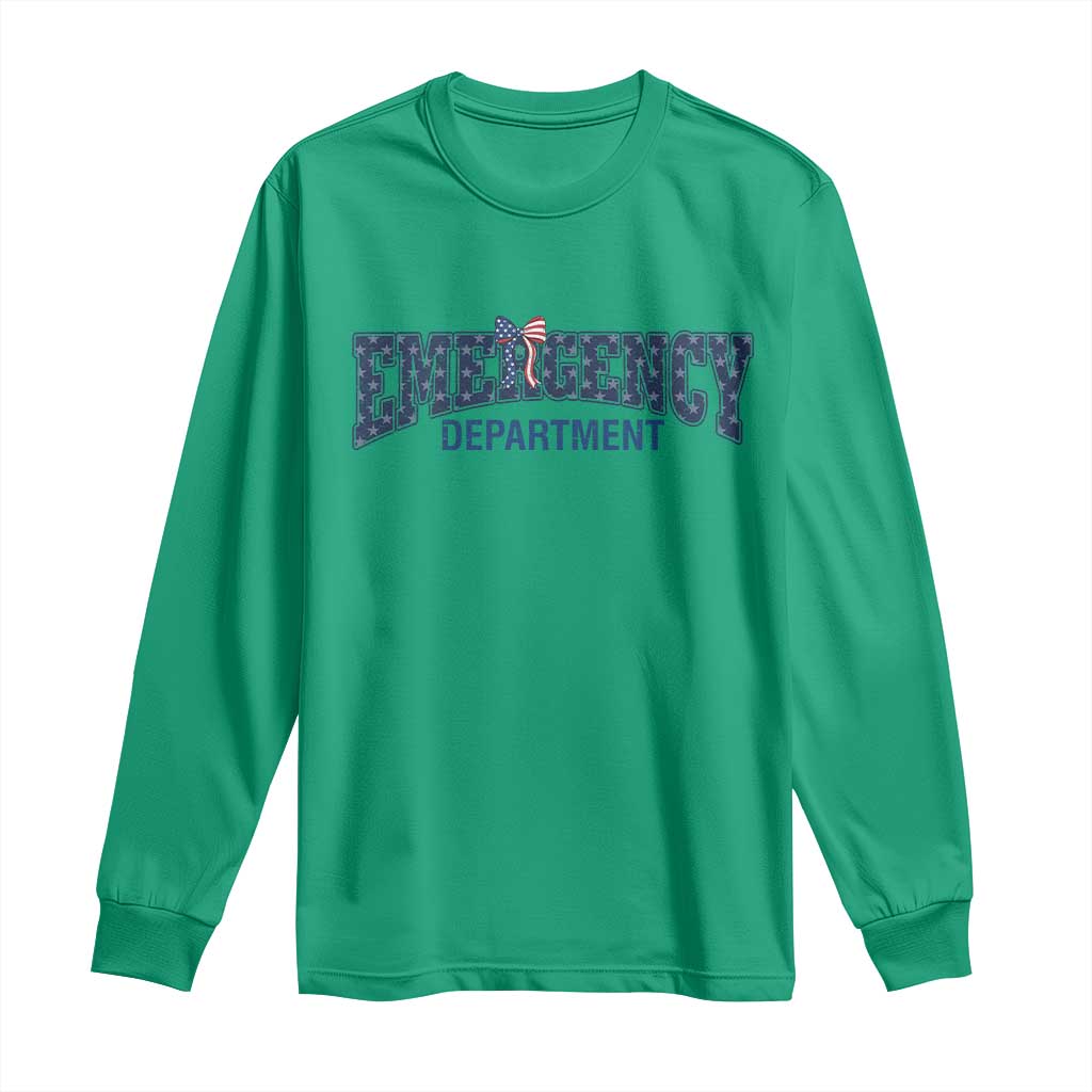Patriotic ER Nurse Gift Long Sleeve Shirt USA 250th Anniversary TS12 Irish Green Print Your Wear