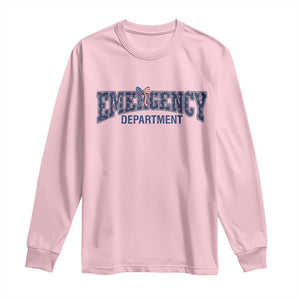 Patriotic ER Nurse Gift Long Sleeve Shirt USA 250th Anniversary TS12 Light Pink Print Your Wear