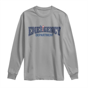 Patriotic ER Nurse Gift Long Sleeve Shirt USA 250th Anniversary TS12 Sport Gray Print Your Wear