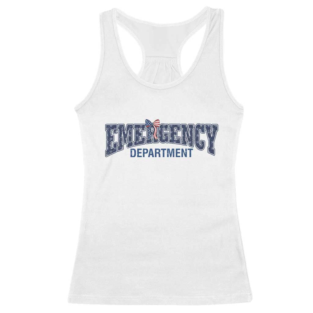 Patriotic ER Nurse Gift Racerback Tank Top USA 250th Anniversary TS12 White Print Your Wear