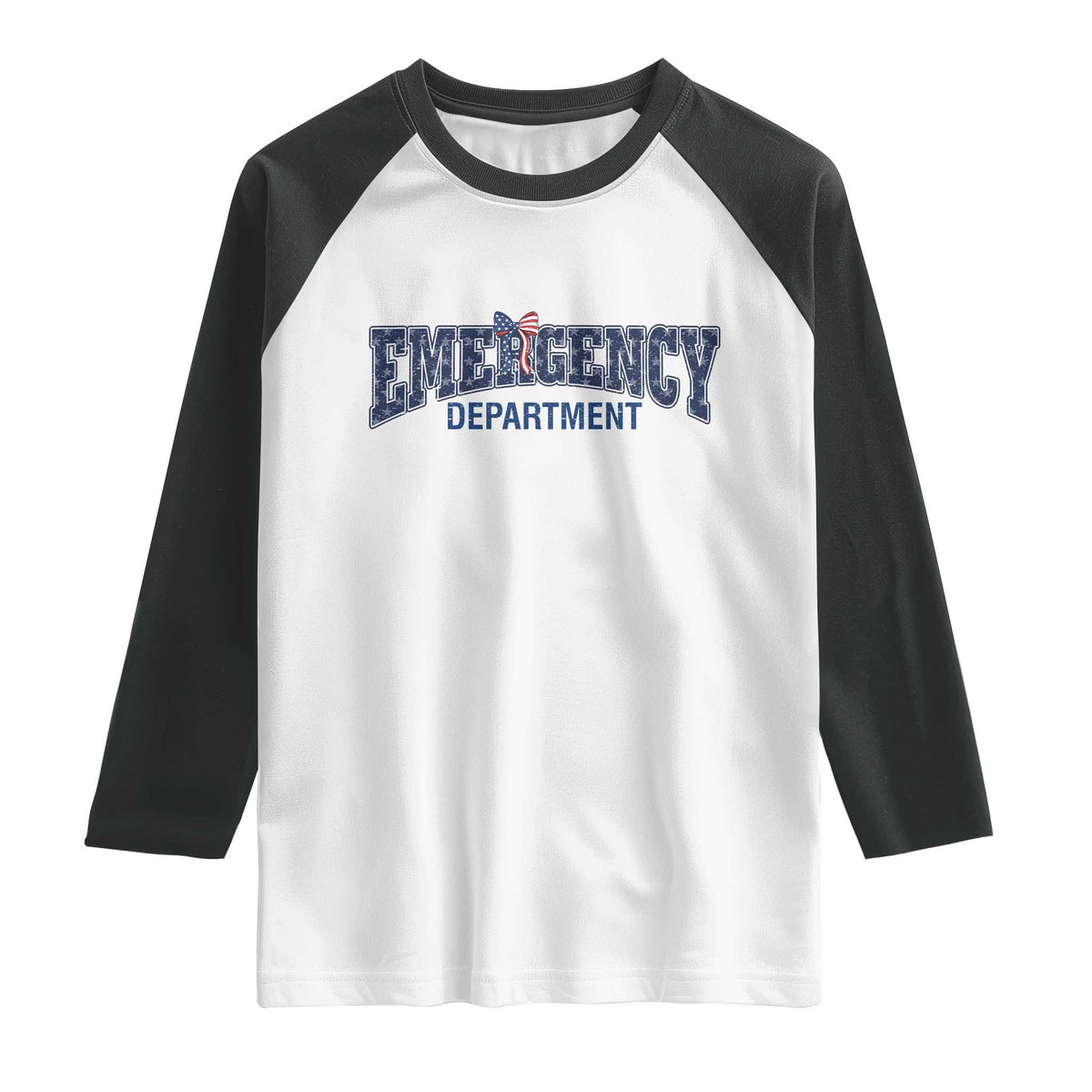 Patriotic ER Nurse Gift Raglan Shirt USA 250th Anniversary TS12 White Black Print Your Wear