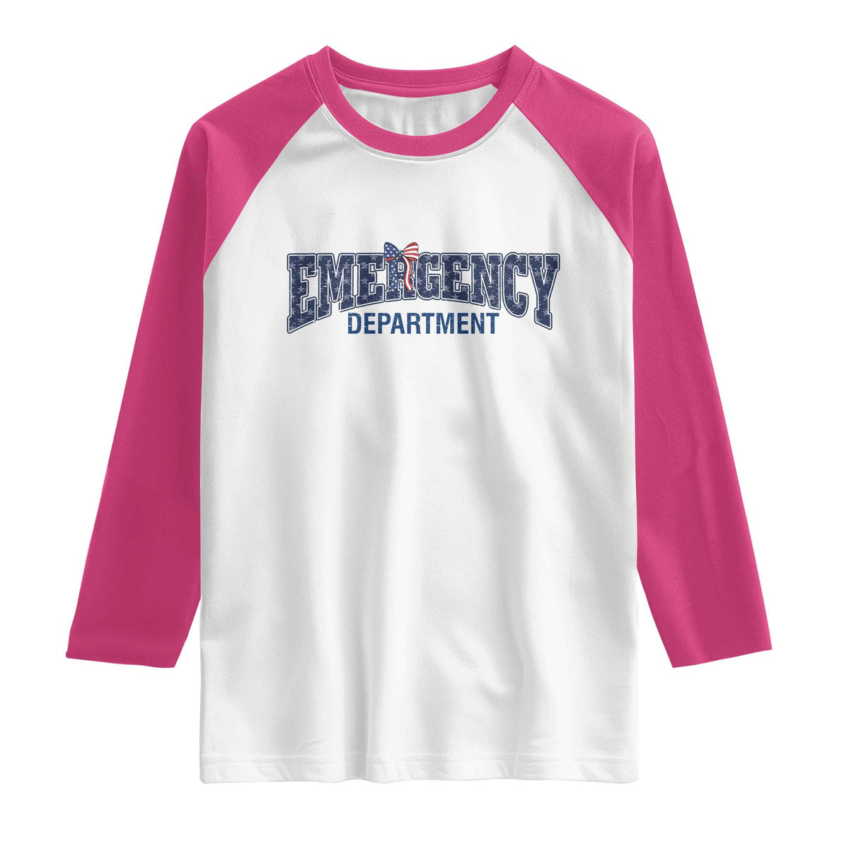 Patriotic ER Nurse Gift Raglan Shirt USA 250th Anniversary TS12 White Heliconia Print Your Wear