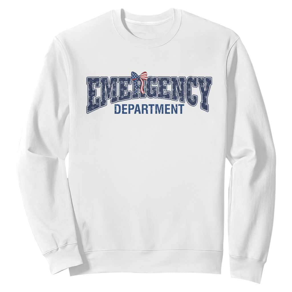 Patriotic ER Nurse Gift Sweatshirt USA 250th Anniversary TS12 White Print Your Wear