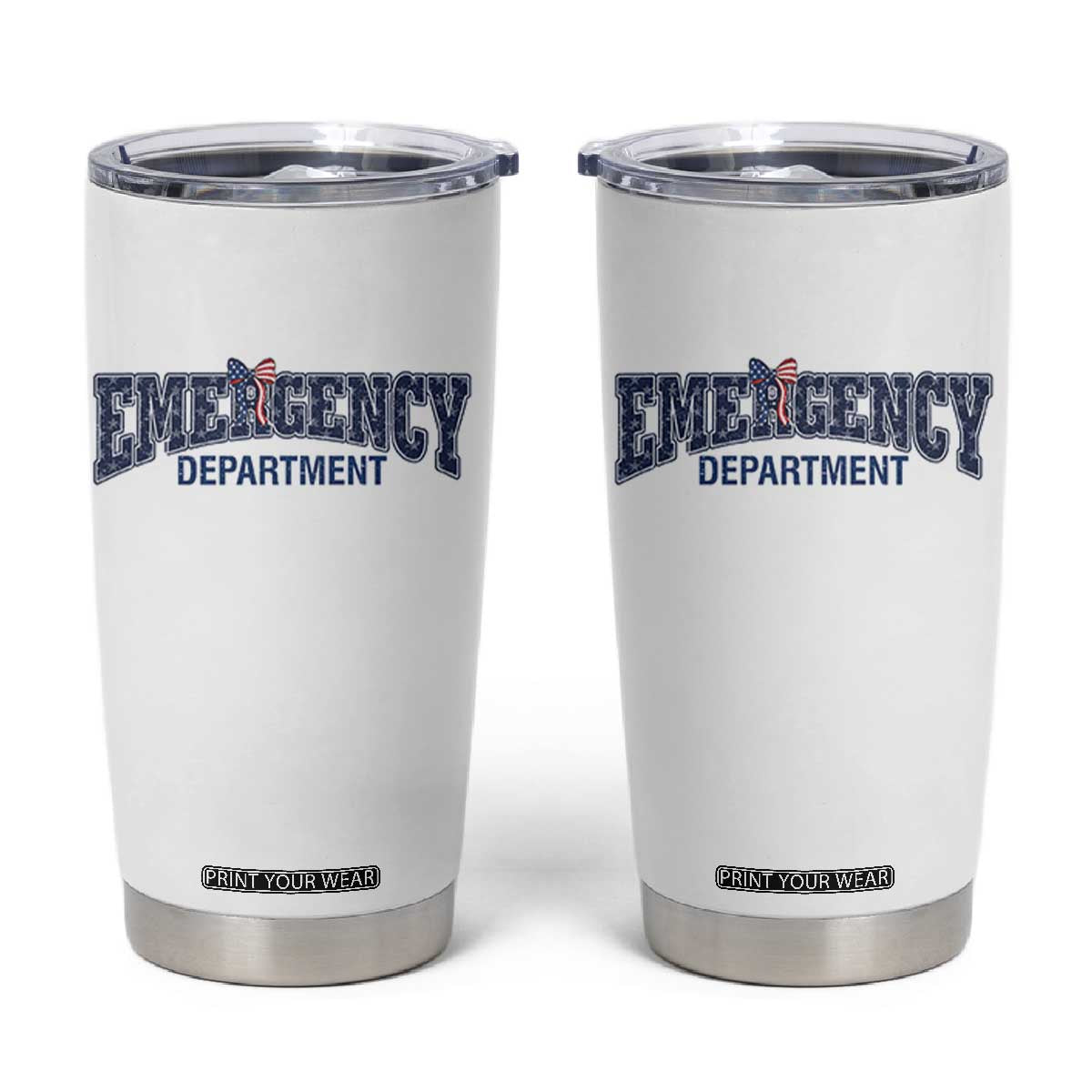 Patriotic ER Nurse Gift Tumbler Cup USA 250th Anniversary TS12 White Print Your Wear