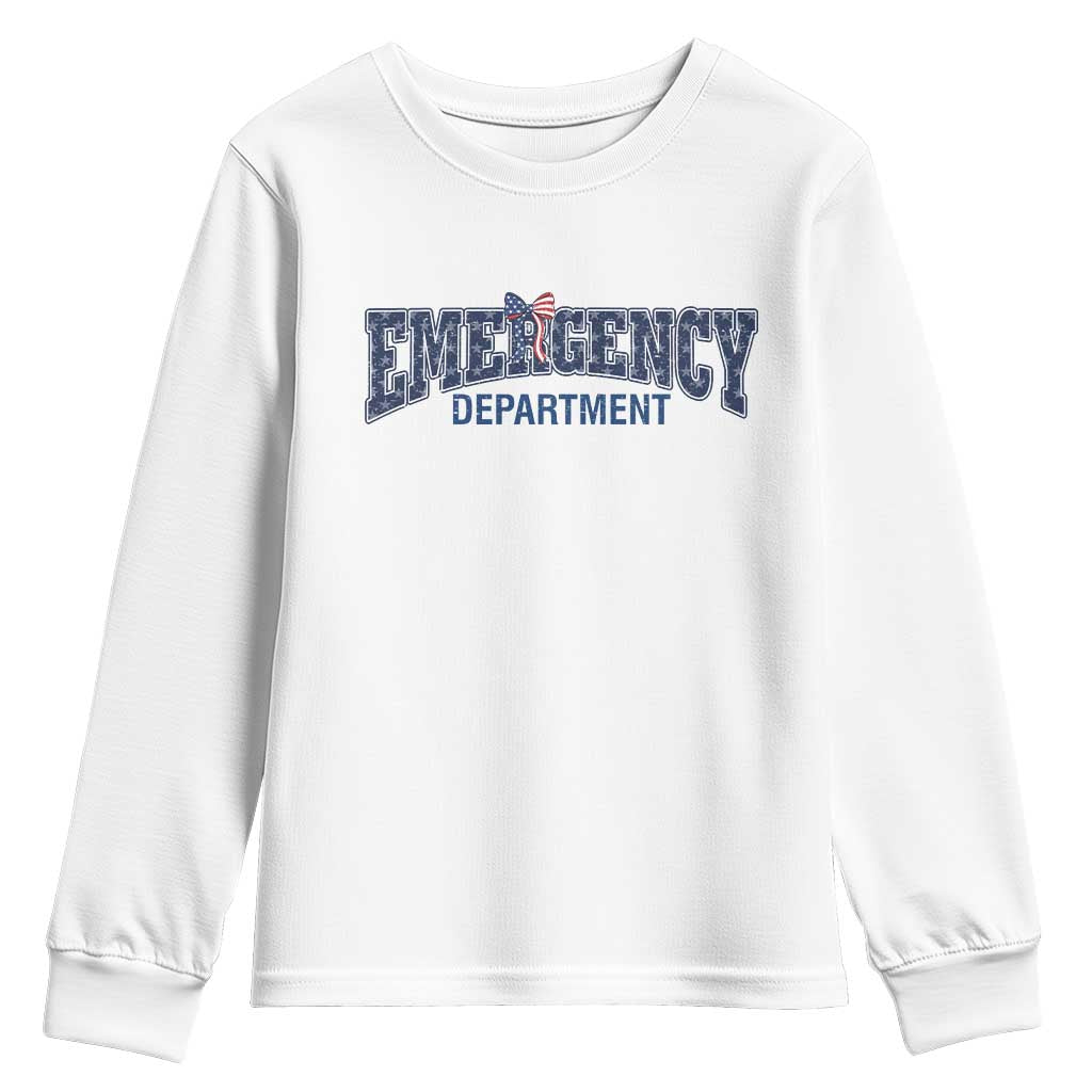 Patriotic ER Nurse Gift Youth Sweatshirt USA 250th Anniversary TS12 White Print Your Wear