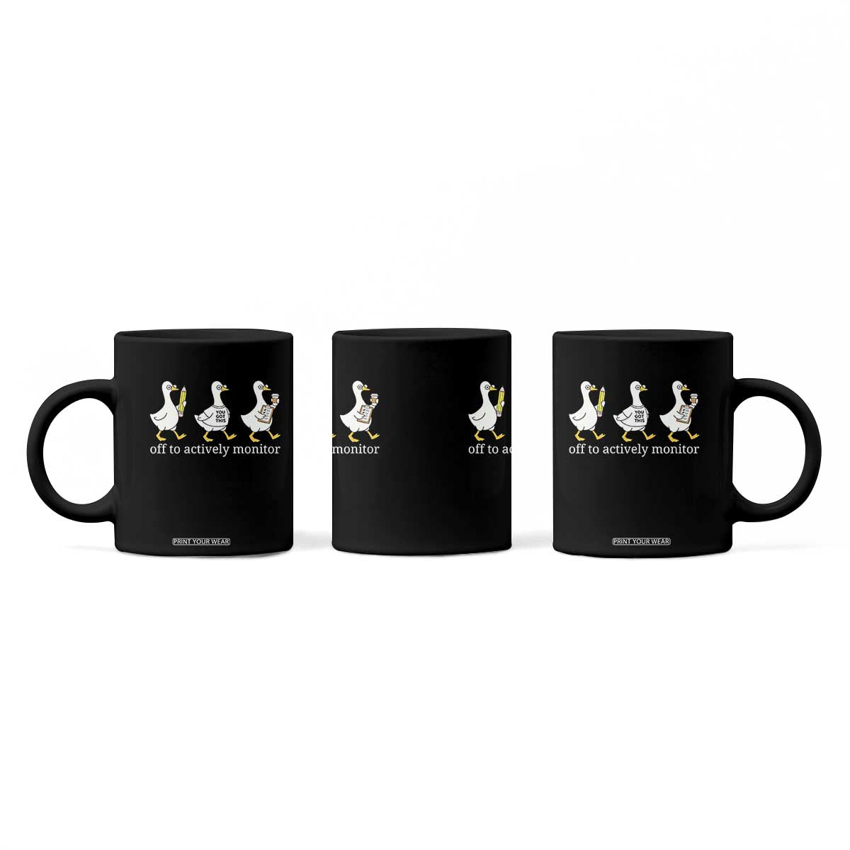Funny Goose Teacher Testing Day Coffee Mug Off to Actively Monitor TS12 Print Your Wear