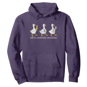 Funny Goose Teacher Testing Day Hoodie Off to Actively Monitor TS12 Purple Print Your Wear