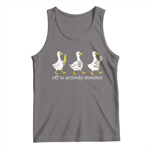 Funny Goose Teacher Testing Day Tank Top Off to Actively Monitor TS12 Deep Heather Print Your Wear