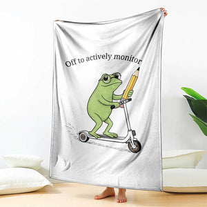 Funny Frog Teacher Testing Test Day Throw Blanket Off To Actively Monitor TS12 Print Your Wear