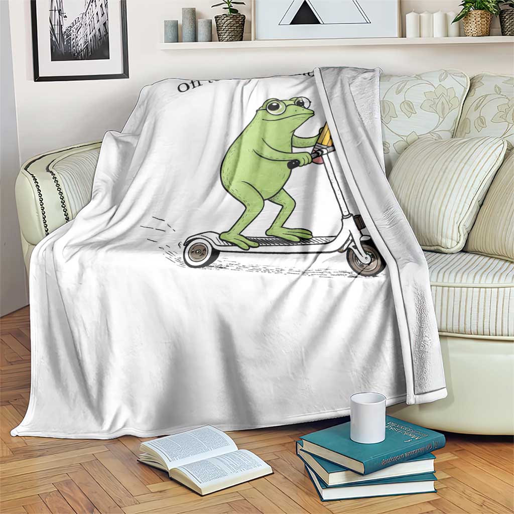 Funny Frog Teacher Testing Test Day Throw Blanket Off To Actively Monitor TS12 Print Your Wear