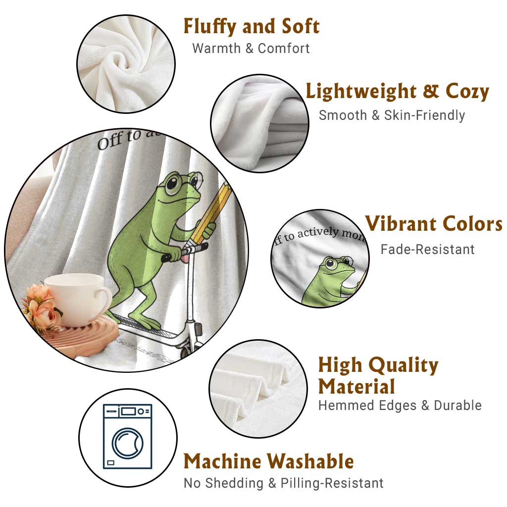 Funny Frog Teacher Testing Test Day Throw Blanket Off To Actively Monitor TS12 Print Your Wear