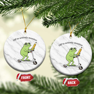 Funny Frog Teacher Testing Test Day Ceramic Ornament Off To Actively Monitor TS12 1pc White Marble Print Your Wear