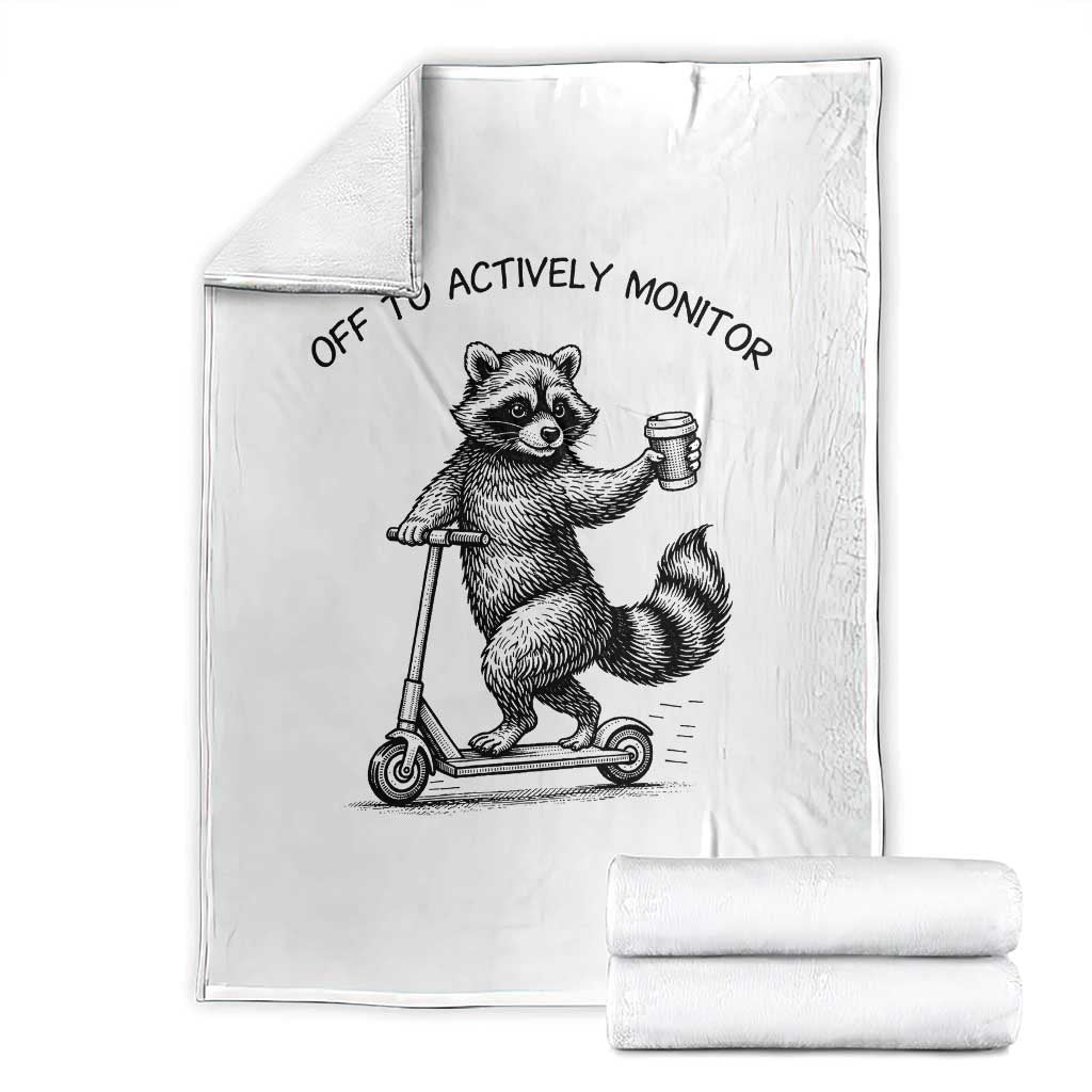 Funny Teacher Testing Day Throw Blanket Silly Raccoon Proctor Off To Actively Monitor TS12 White Print Your Wear