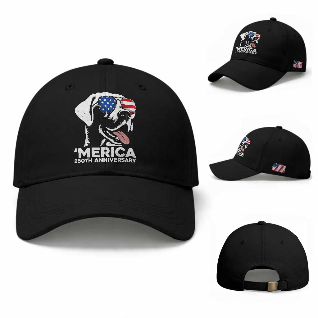 Merica Labrador Retriever Lover Baseball Cap 250th Anniversary Gift TS12 Baseball Cap Universal Fit Black Print Your Wear