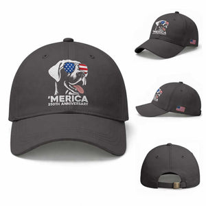 Merica Labrador Retriever Lover Baseball Cap 250th Anniversary Gift TS12 Baseball Cap Universal Fit Dark Gray Print Your Wear