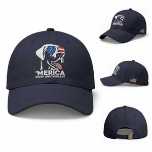 Merica Labrador Retriever Lover Baseball Cap 250th Anniversary Gift TS12 Baseball Cap Universal Fit Navy Print Your Wear
