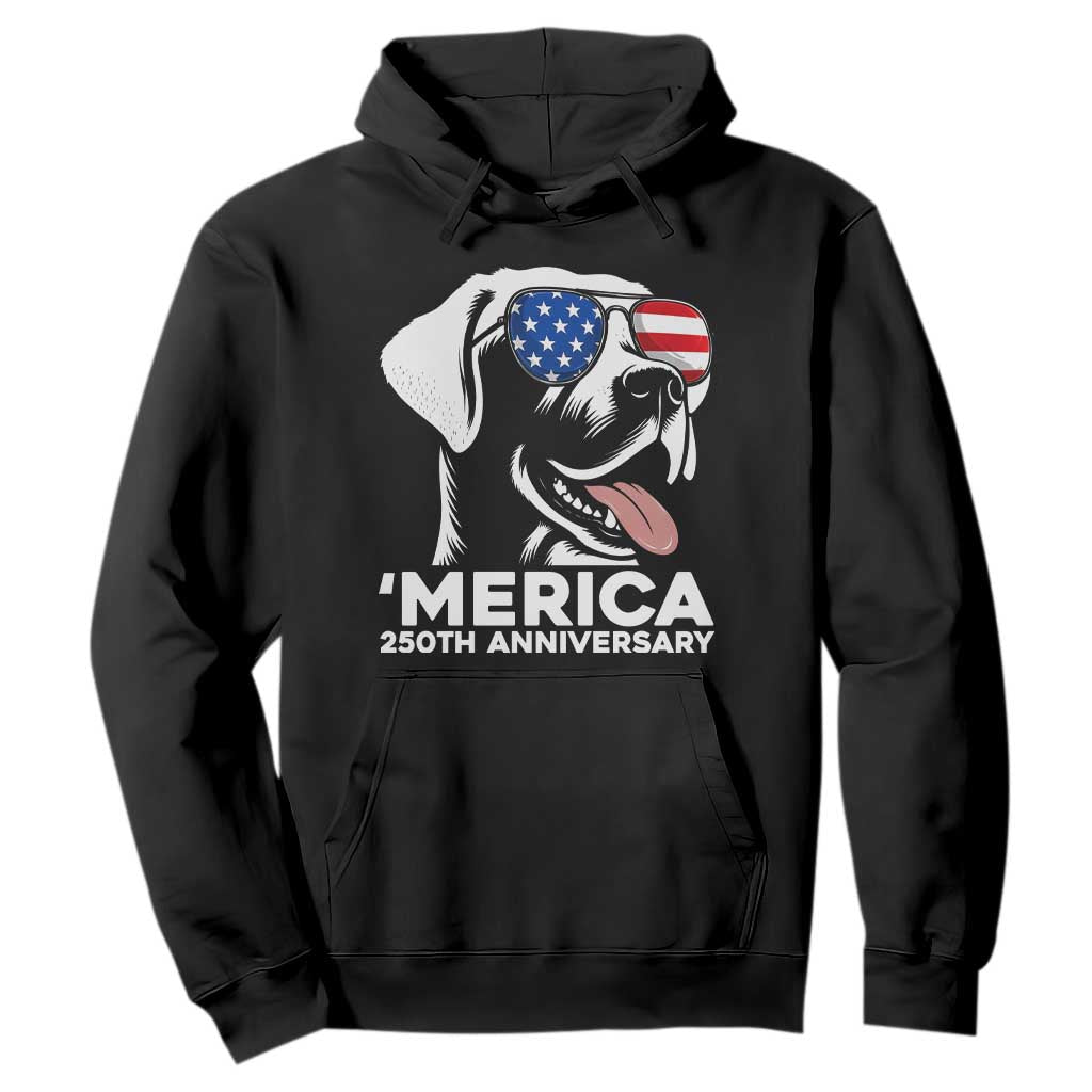 Merica Labrador Retriever Lover Hoodie 250th Anniversary Gift TS12 Black Print Your Wear